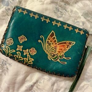 Handcrafted Butterfly Design Wristlet